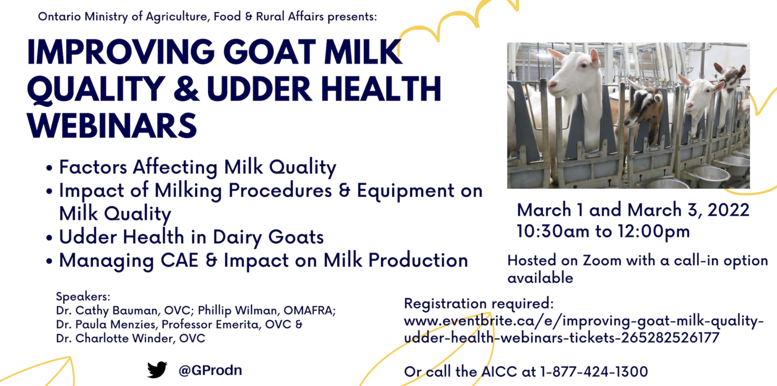 Improving Milk Quality And Udder Health Seminars The Canadian Goat